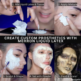 Mehron Liquid Latex Light Flesh removal with makeup remover.