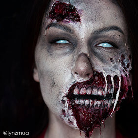 Mehron Liquid Latex textured skin creation for realistic aged or damaged skin effects.