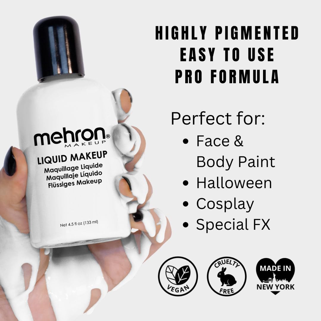 Mehron Liquid Makeup applied on skin for smooth even coverage
