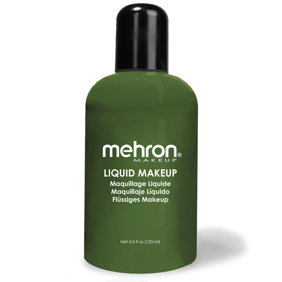 Mehron Liquid Makeup green swatch for vibrant Halloween color
