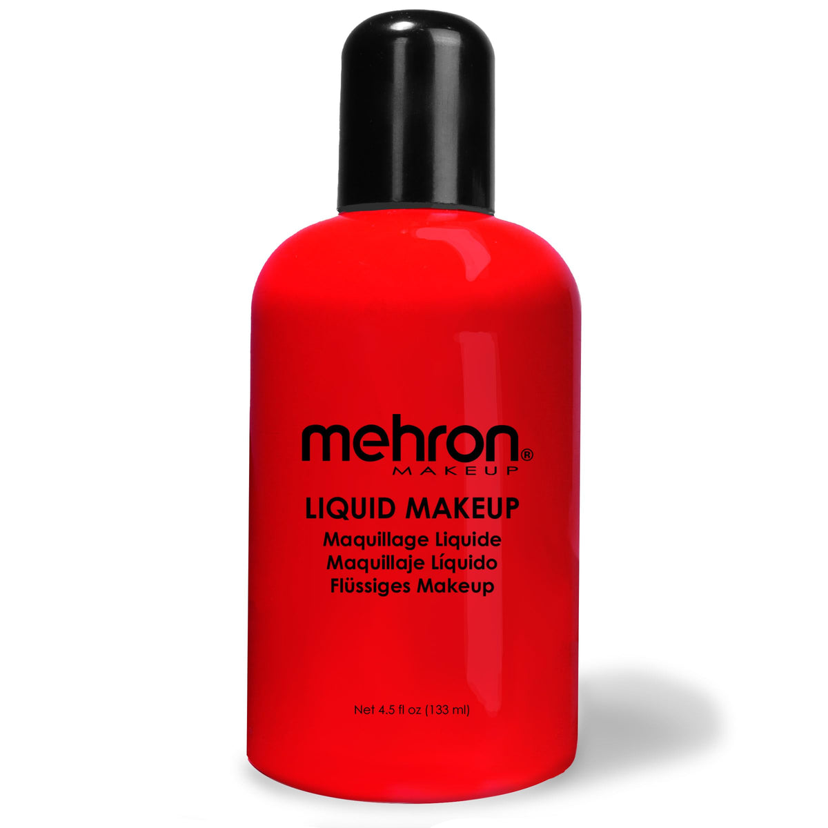 Mehron Liquid Makeup Red bottle—the pro-grade base for cosplay and stage looks.