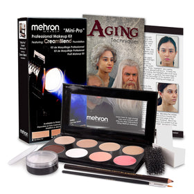Mehron Mini-Pro Student Kit palette swatches showing rich stage pigments.