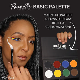 Mehron Paradise FX face and body paint activated with water for smooth blending.