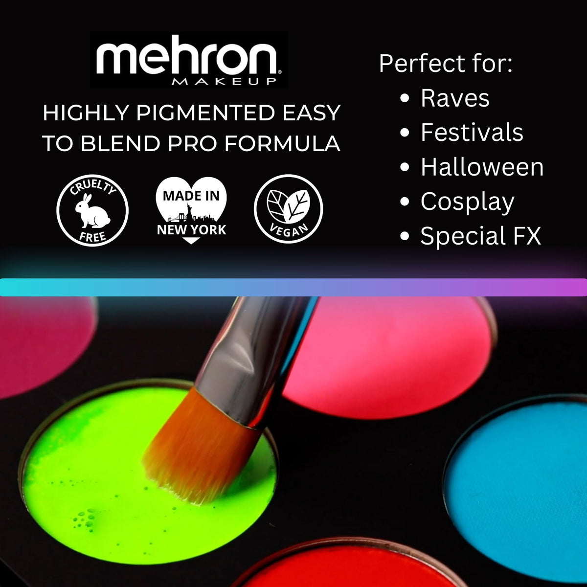 Magnetic refillable case of Mehron Paradise FX Neon UV Glow for reuse