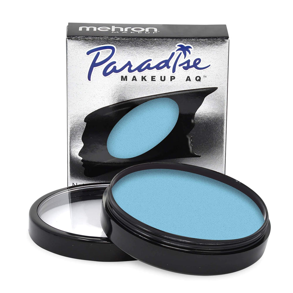 Mehron Paradise AQ Pro bottle close-up for vibrant, blendable stage color.