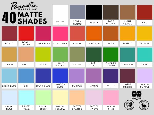 Mehron Paradise Makeup AQ infused with Aloe and Cocoa Butter for smoother wear.