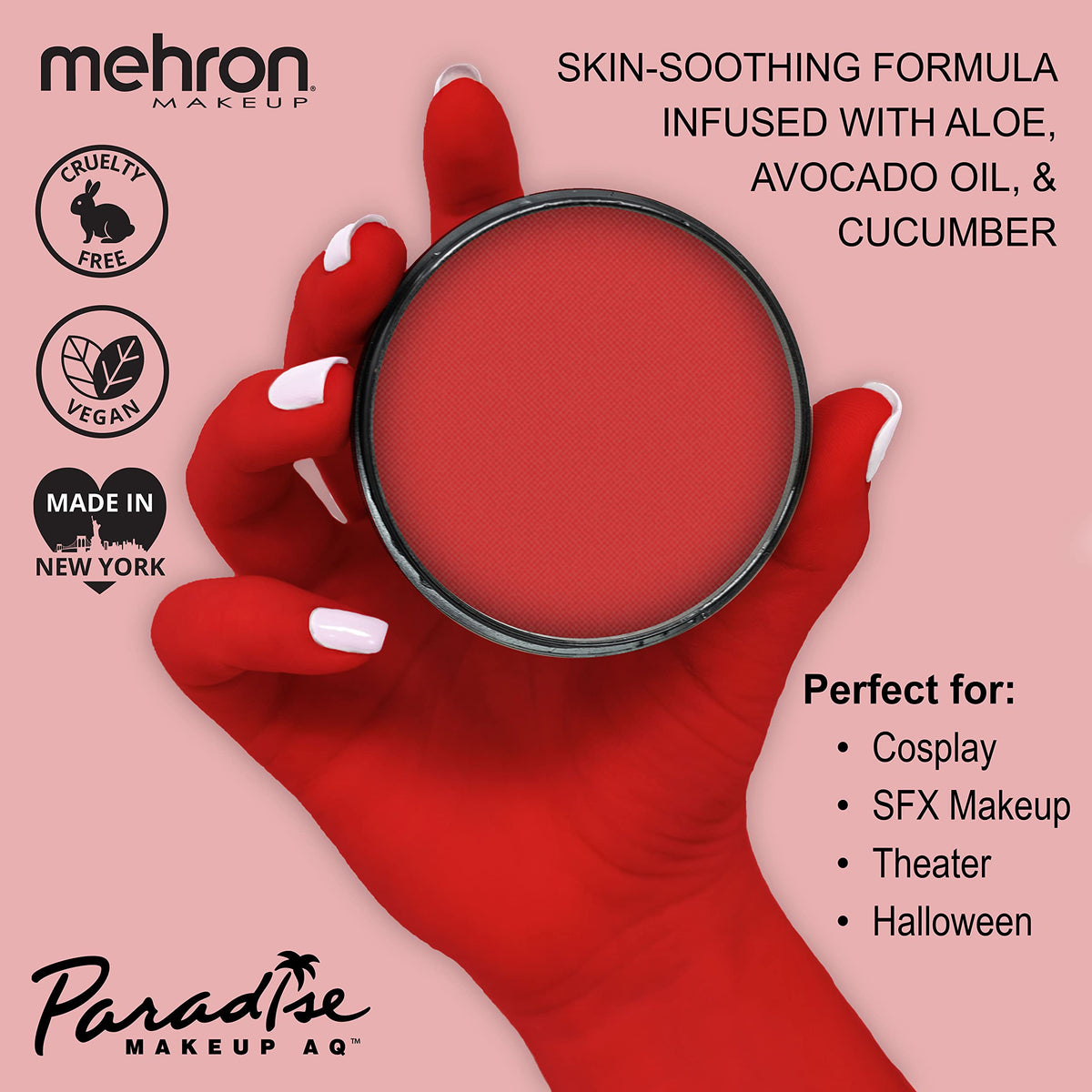 Mehron Paradise Makeup AQ water-activation setup for customizable consistency.