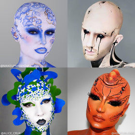 Mehron Premium Character Kit glitter effects enhance fantasy looks on stage.