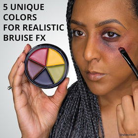 Mehron Pro FX Bruises Wheel maroon shade deepens bruise depth and realism.