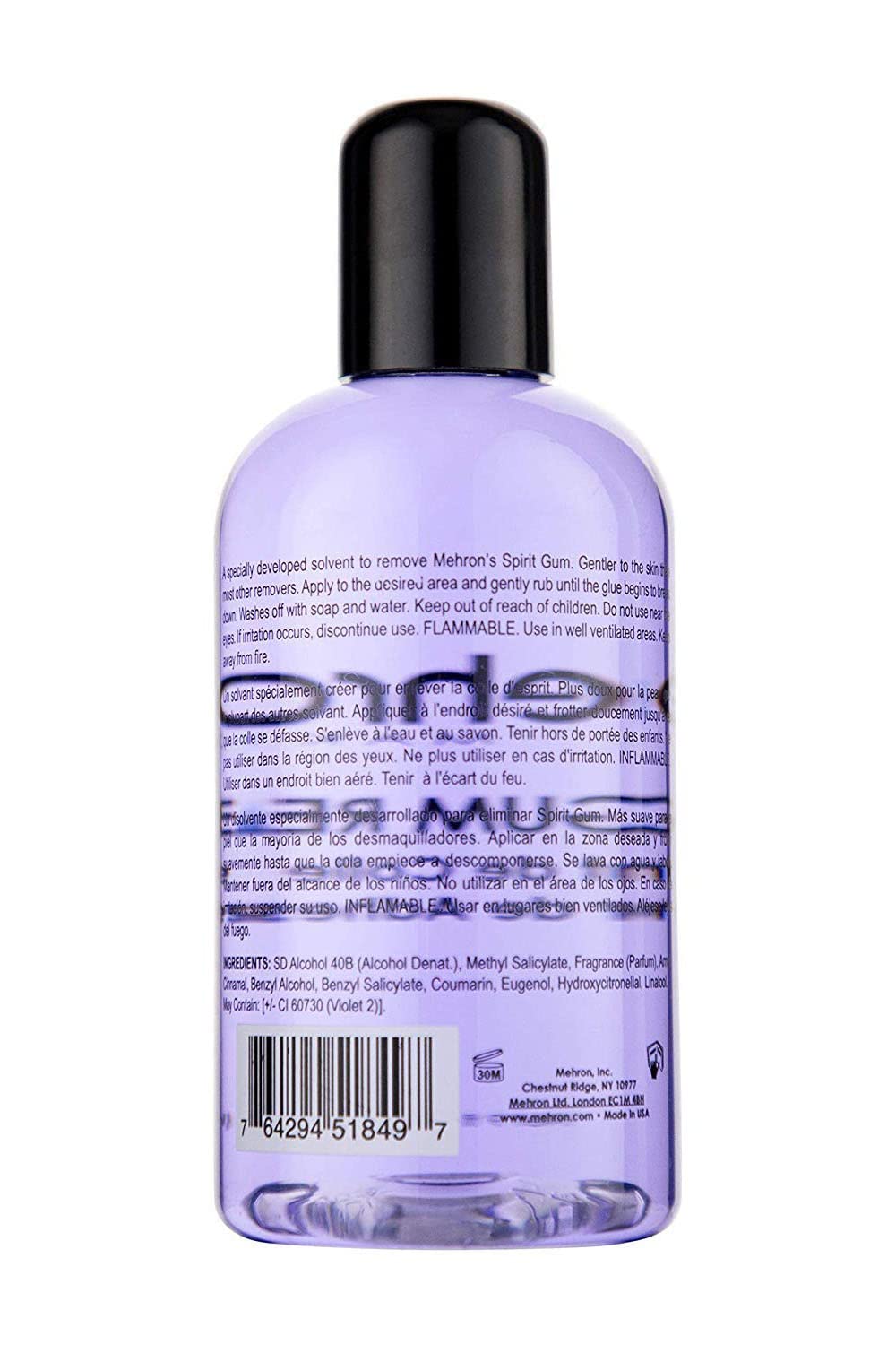 Mehron Spirit Gum Remover applied on skin for prosthetic release