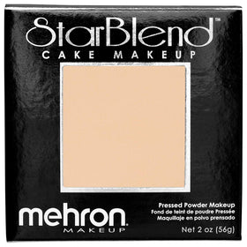 Close-up of Mehron StarBlend Cake Light Buff pan showing rich pigmentation.