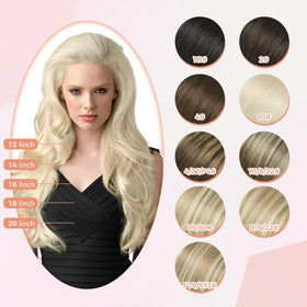 Easy-apply MEI YUAN LIN clip-in hair in platinum blonde