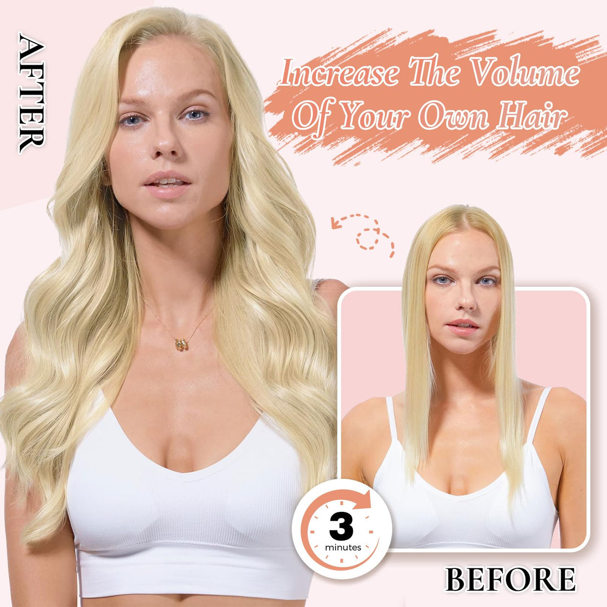 Heat styling guidance for MEI YUAN LIN platinum blonde clip-ins under 180°C