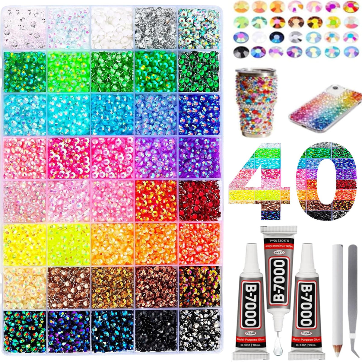 MeiAid rhinestones close-up showing vivid multicolor options for sparkling crafts.
