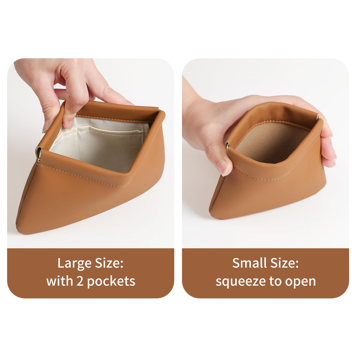 Meibooch 2-pack interior pockets demonstrate easy organization for small items.