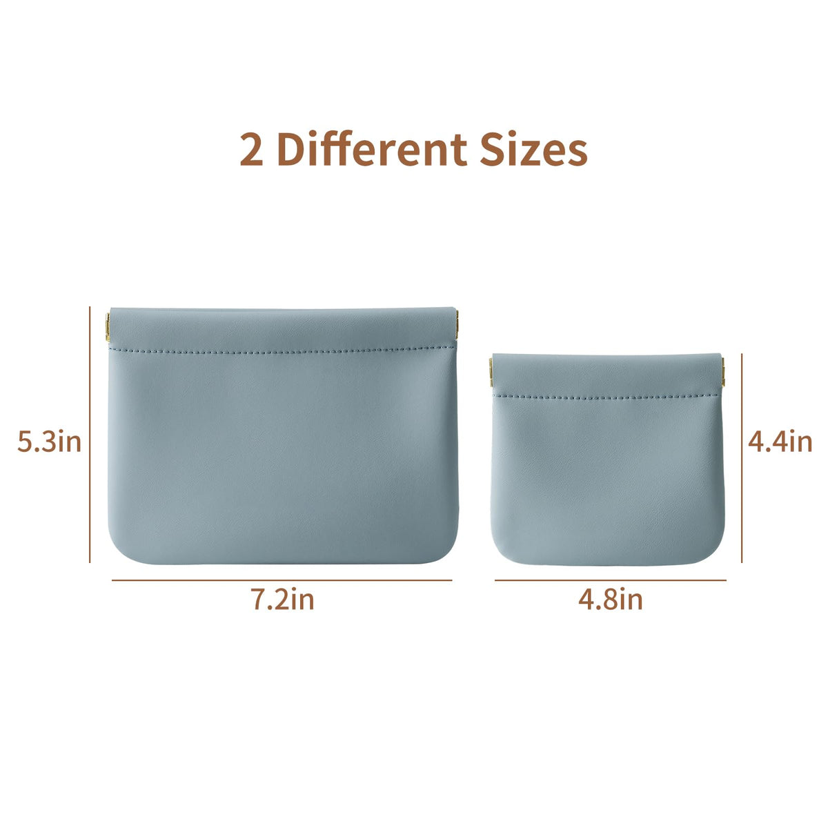 MEIBOOCH blue pouch organized for coins and jewelry.
