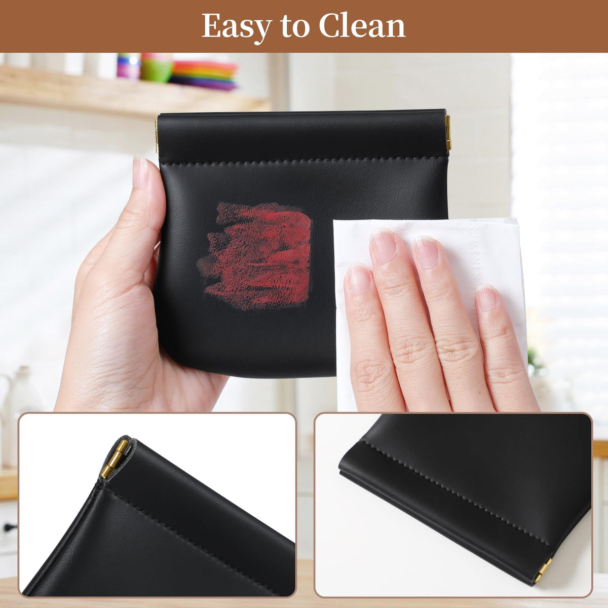 MEIBOOCH interior pockets help organize cosmetics and small items