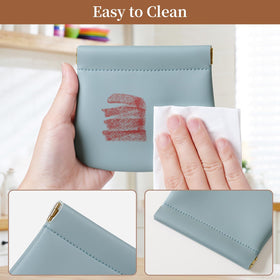 MEIBOOCH compact blue zipper pouch ideal for cosmetics.