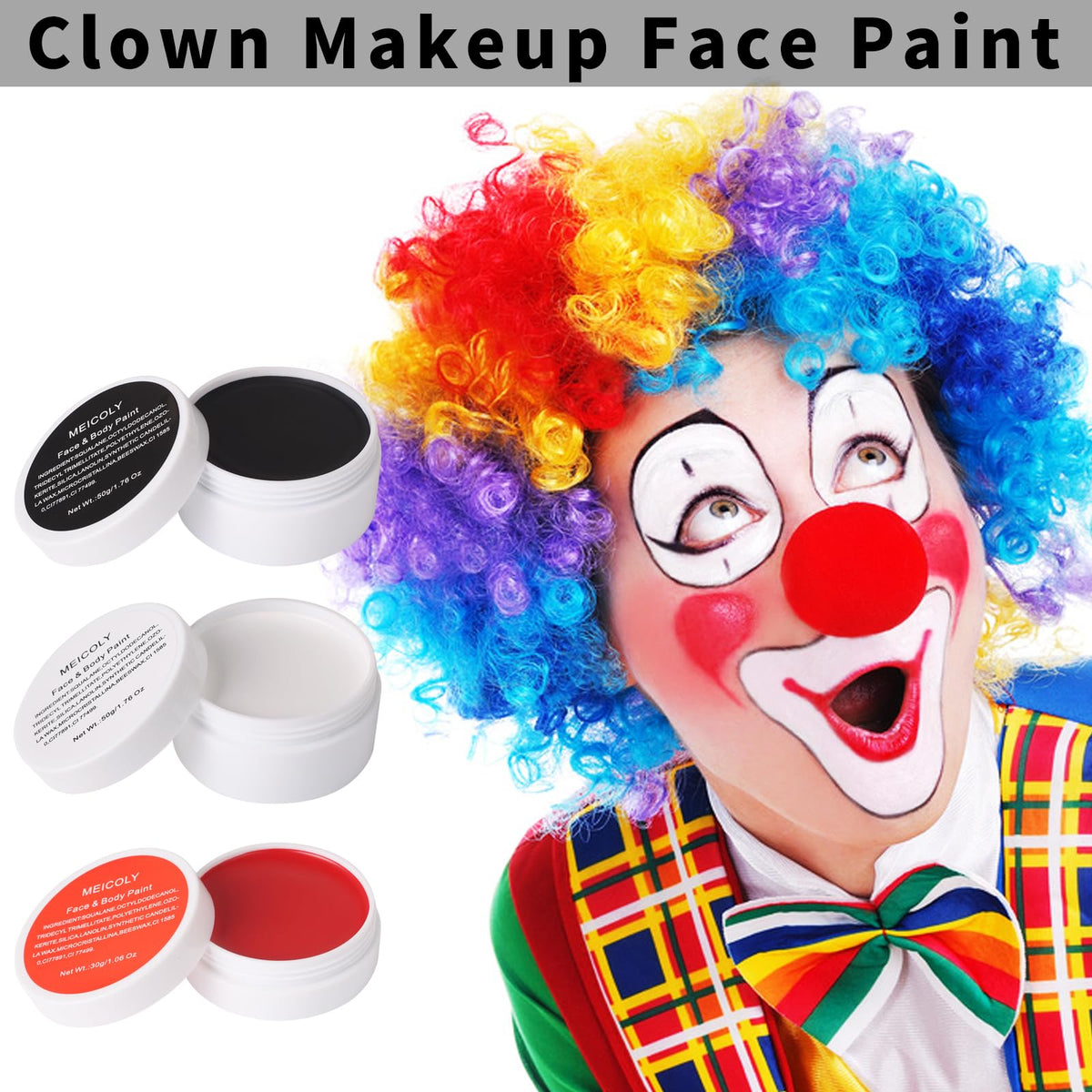 MEICOLY white paint 50g close-up for bold facial designs
