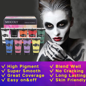 MEICOLY Elphaba green face paint for striking character transformations.