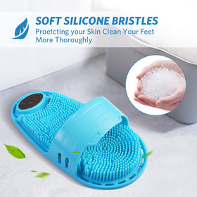 Meidong silicone foot scrubber bristles shown for gentle cleaning action