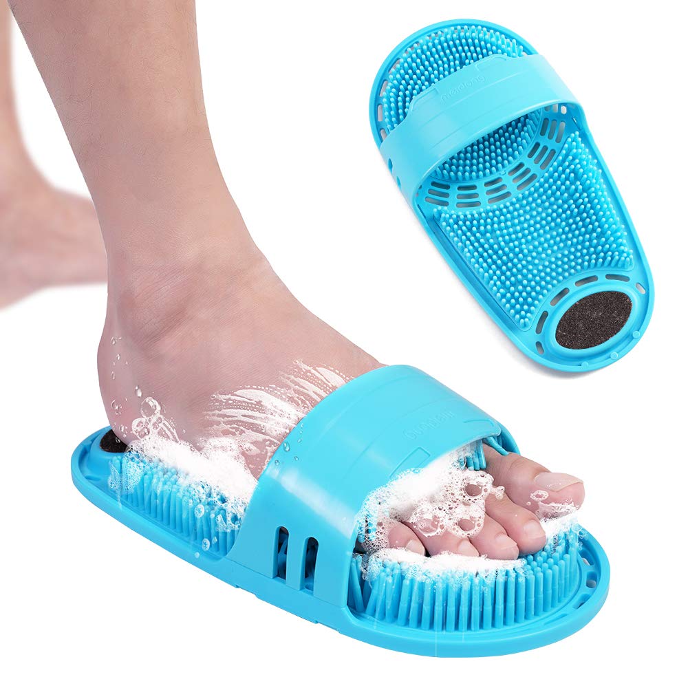 Meidong silicone shower foot scrubber front view for gentle foot cleaning
