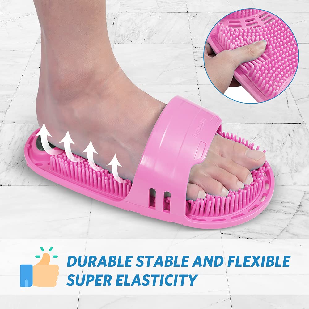 Meidong silicone shower foot scrubber pink anti-slip cups prevent slipping on wet surfaces