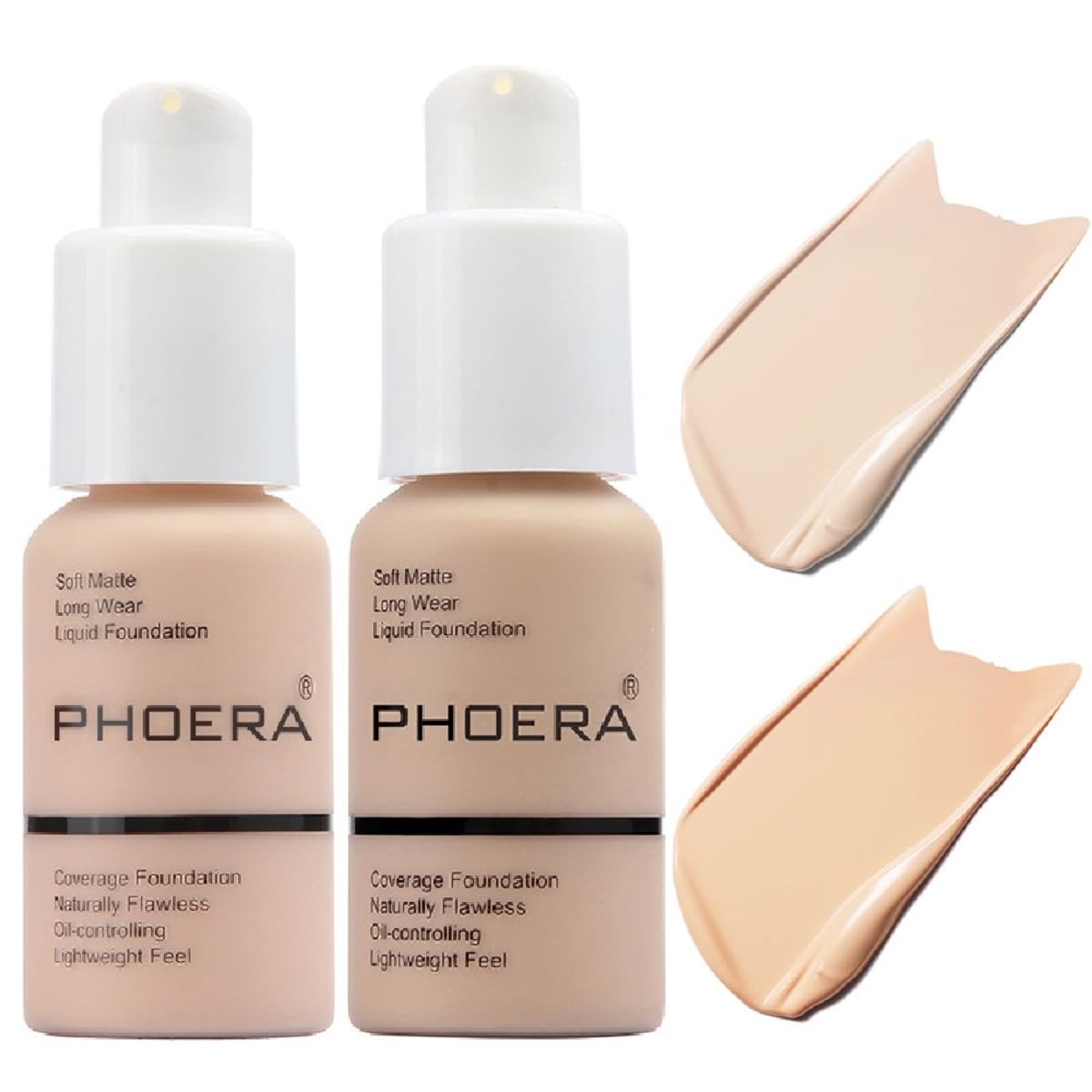 Meifen foundation porcelain 101 bottle swatch showing full coverage and natural matte finish