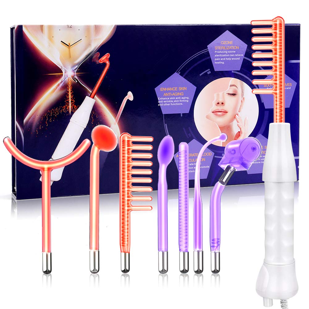 Meifuly high-frequency wand with multi-colored handle, portable for home skincare.