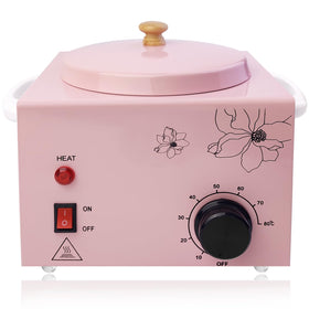 Meigons portable pink wax warmer with dual pots for versatile waxing.