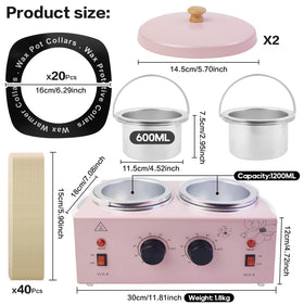 Meigons portable wax warmer double pots close-up showing dual melting chambers