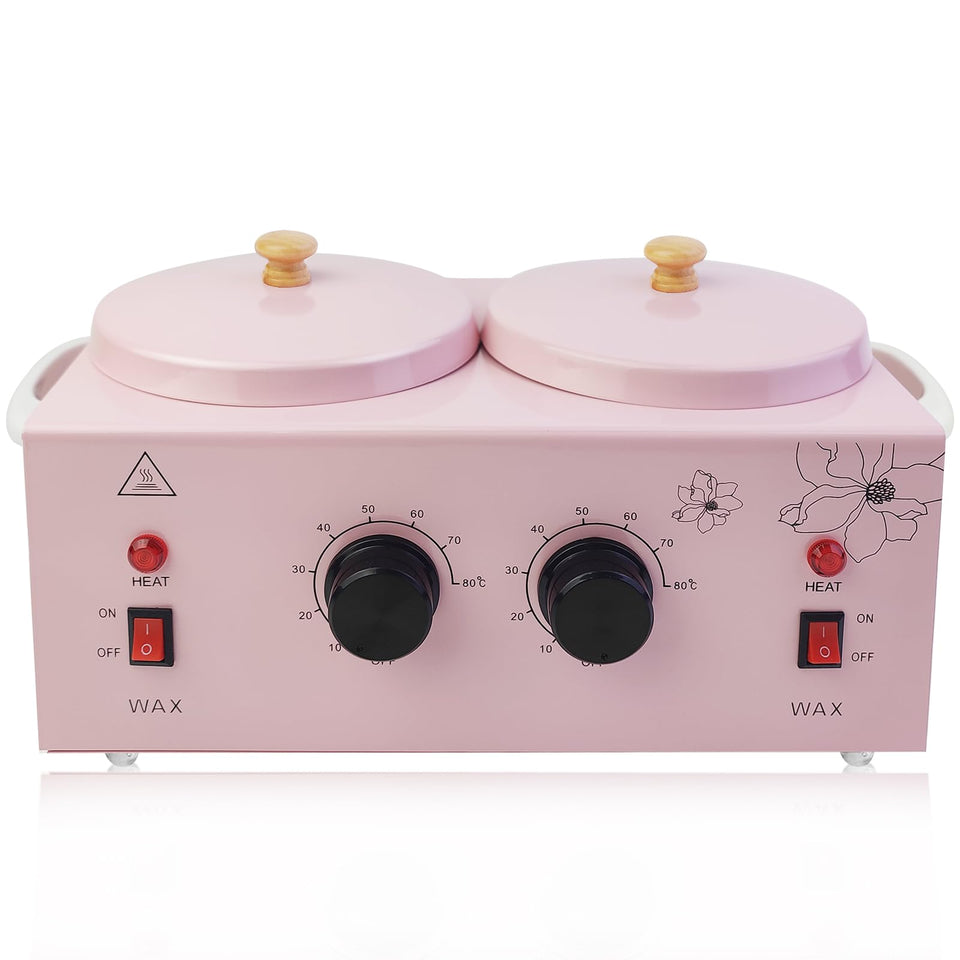 Meigons portable wax warmer pink front view demonstrating compact home use