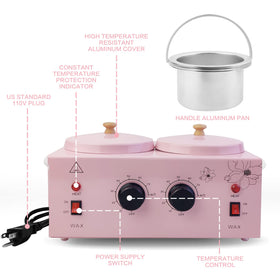 Meigons portable wax warmer temperature control highlighting adjustable heat