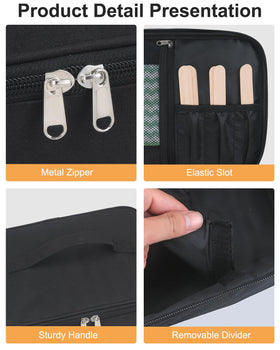 Meiiy nylon lining with Velcro and mesh pockets for organization.