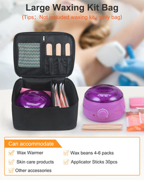 Meiiy wax warmer organizer interior showing roomy space for warmers and skincare.