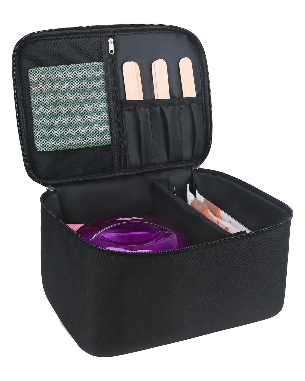 Meiiy waxing kit bag external view, portable organizer for home or travel.