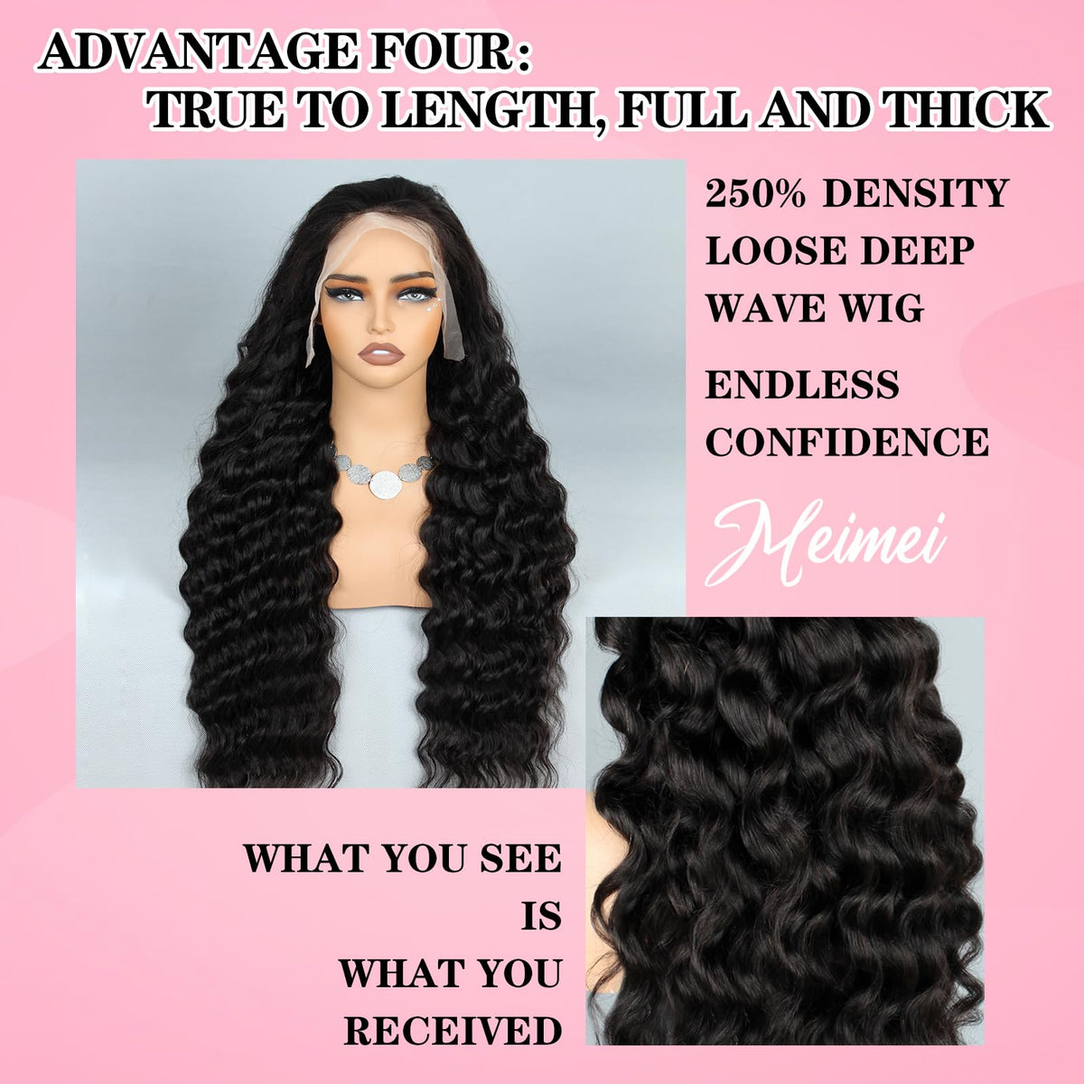 MEIMEI glueless HD lace wig with secure, residue-free wear