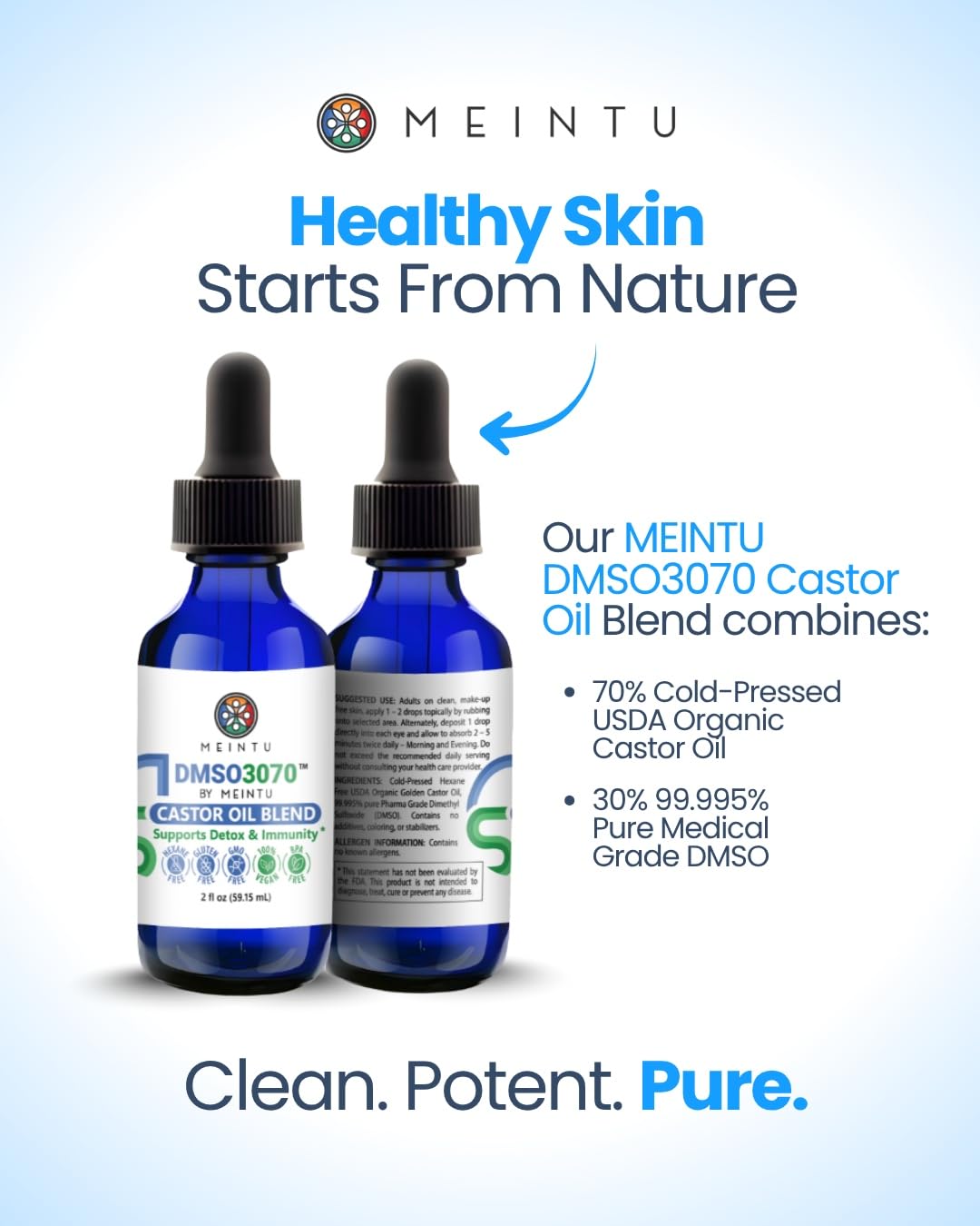 MEINTU DMSO Castor Oil applied to skin during routine care