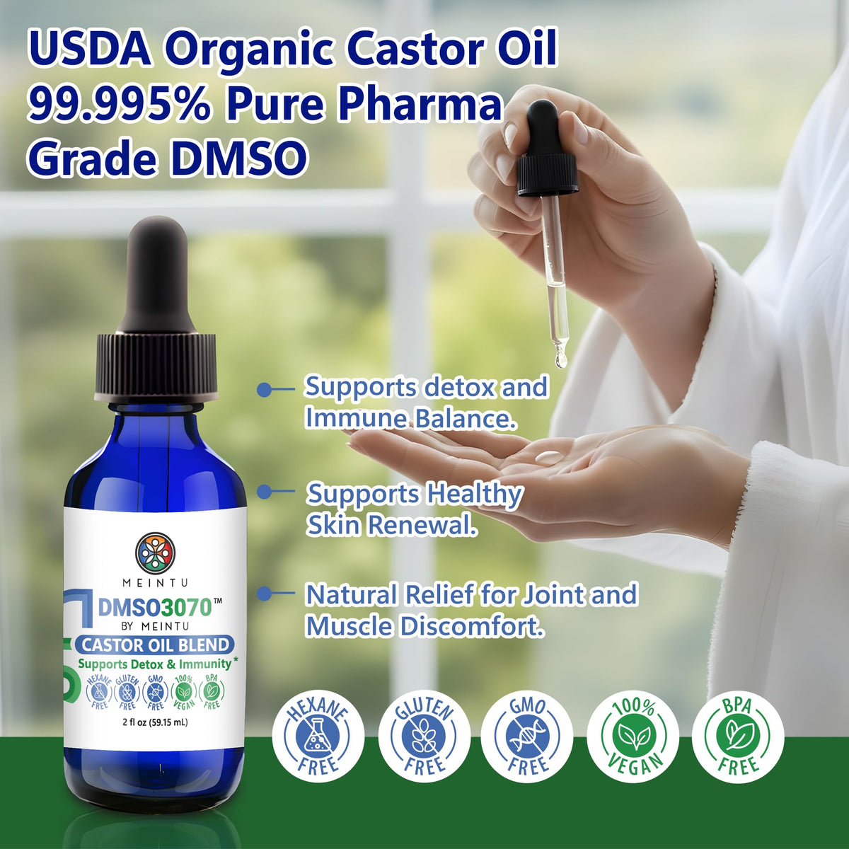 Texture swirl of MEINTU Castor Oil showing smooth hydration