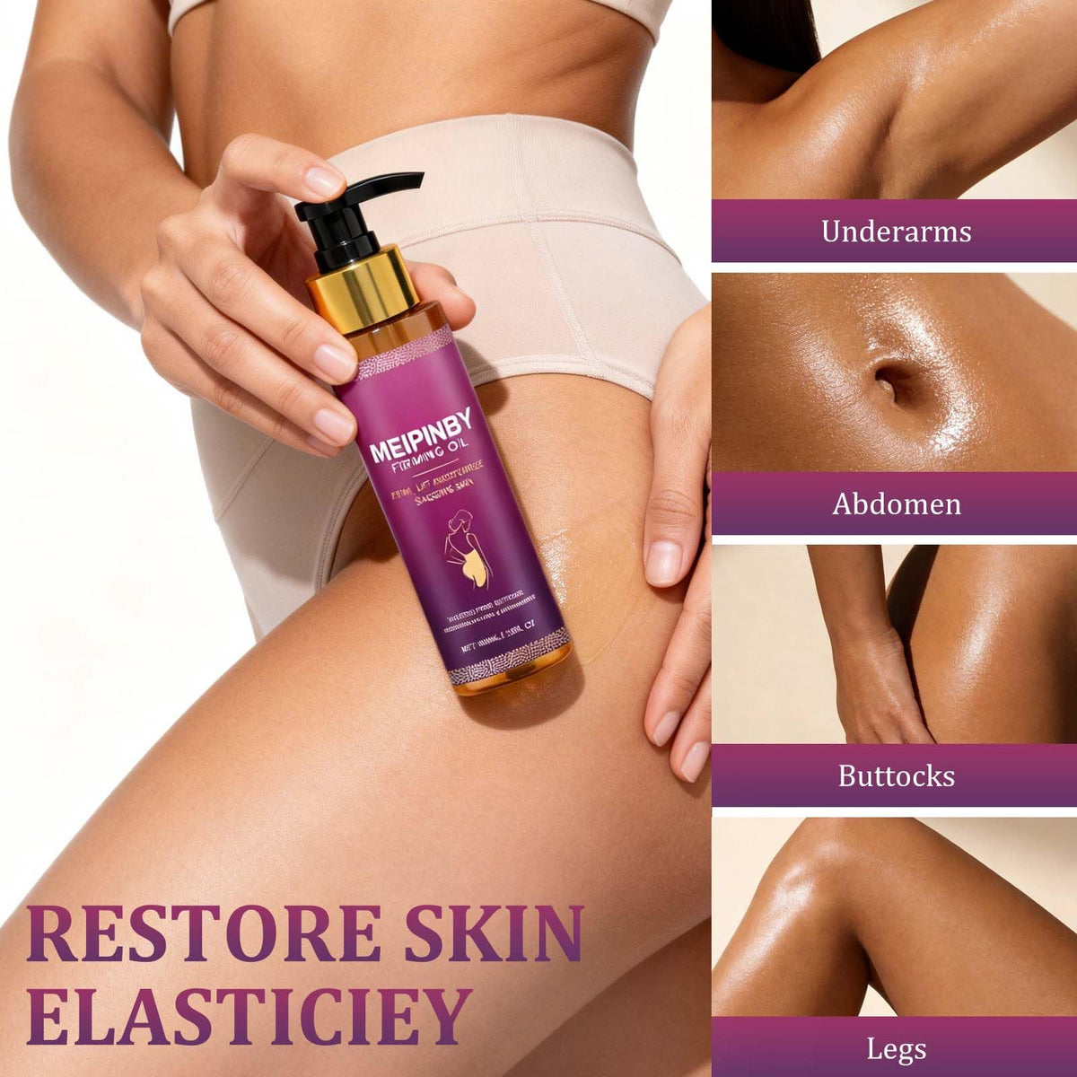 MEIPINBY post-shower routine demonstrates quick absorption and lasting moisture.