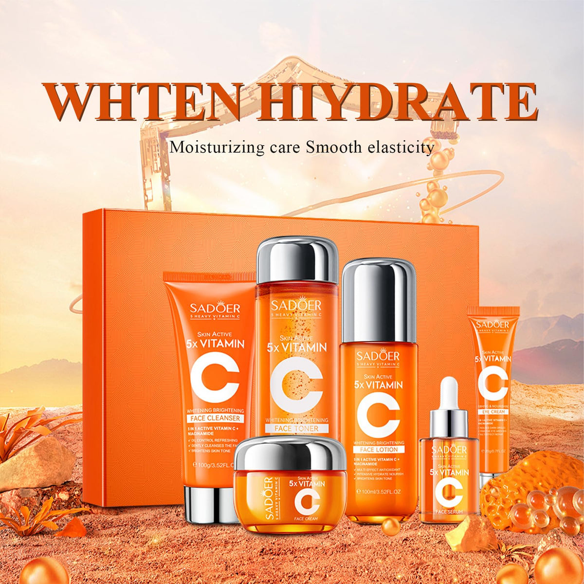 MEIYUANNAISI Vitamin C Toner smooths texture and preps skin for serum.