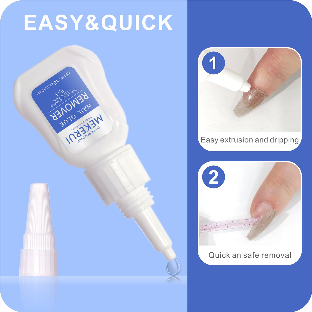 Mekerui G1 quick-dry glue in seconds for fast styling.