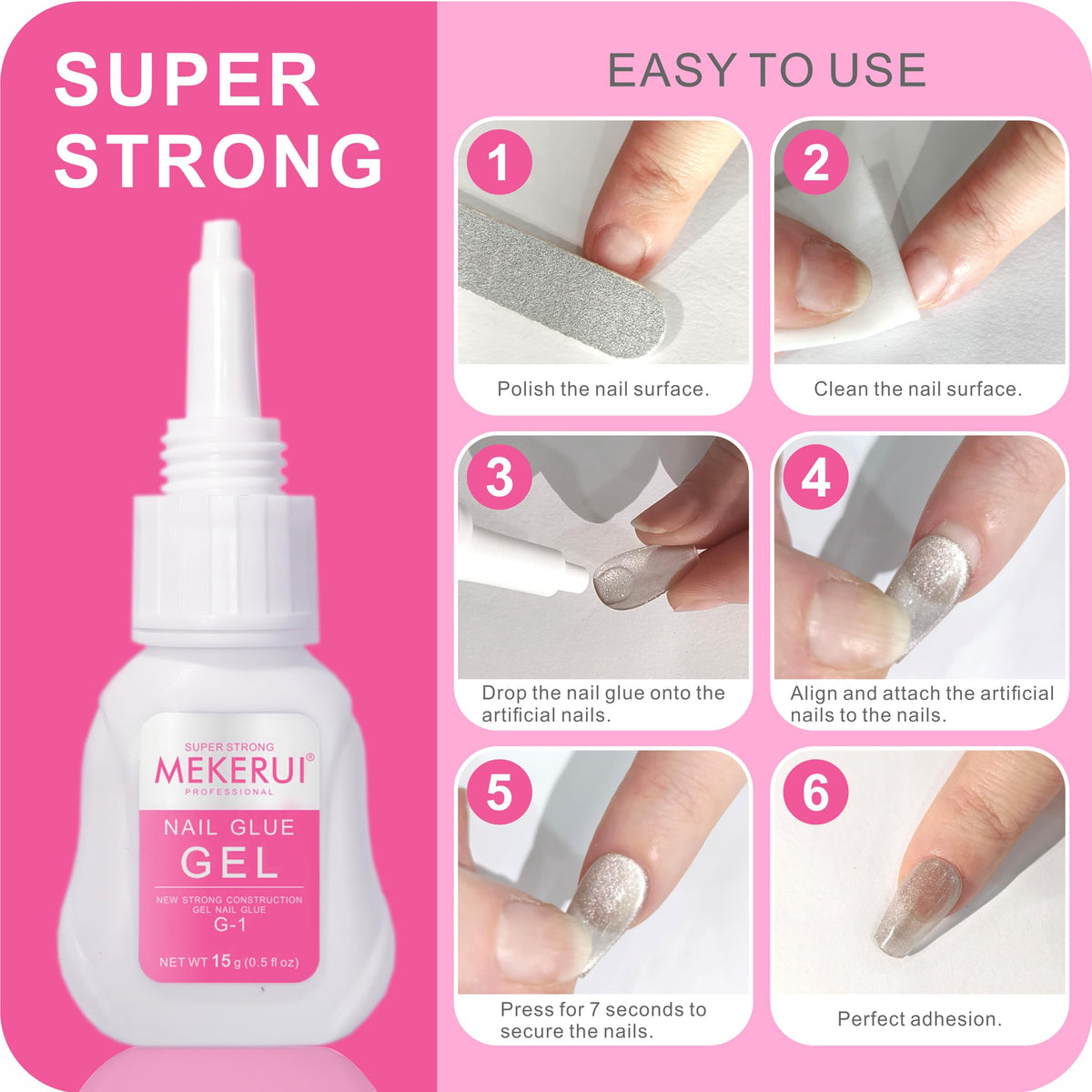 Close-up of thick MEKERUI gel formula for precise application.