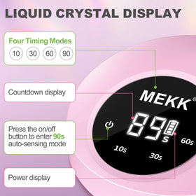 MEKK four timer settings for flexible curing intervals.