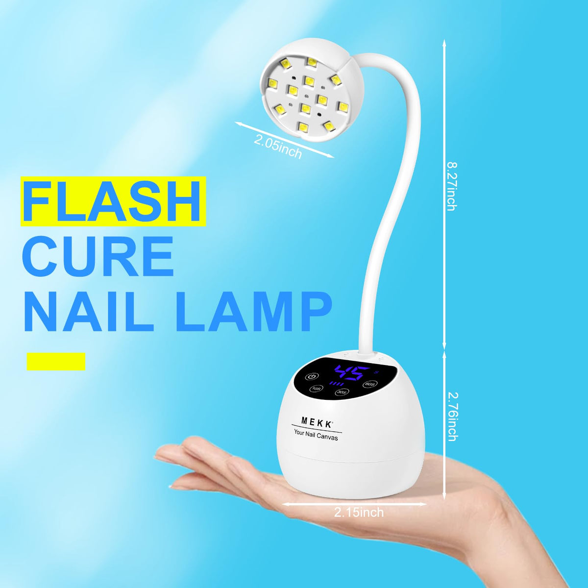 MEKK Gooseneck UV LED Nail Lamp beginner-friendly operation.