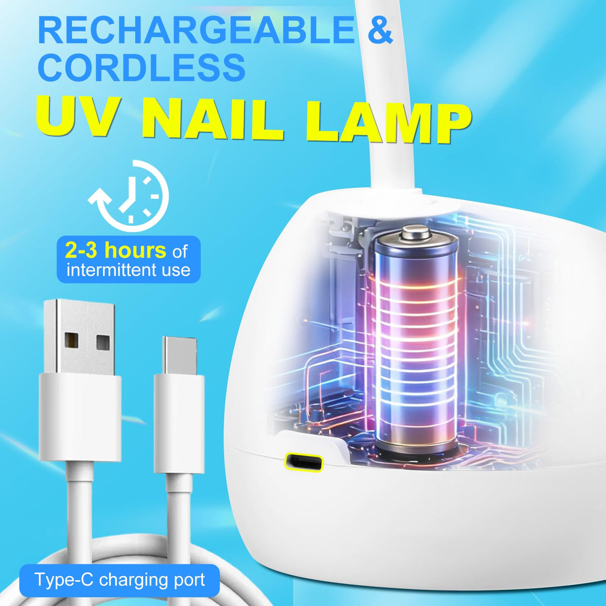 MEKK Gooseneck UV LED Nail Lamp detail work to reach tricky spots.