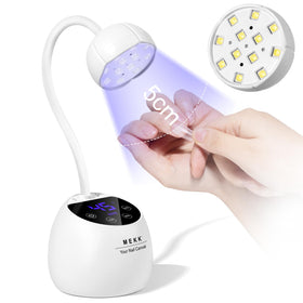 MEKK Gooseneck UV LED Nail Lamp flower design white close-up for precise curing.