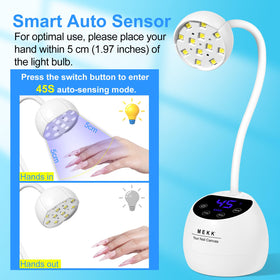 MEKK Gooseneck UV LED Nail Lamp four timers for tailored curing.