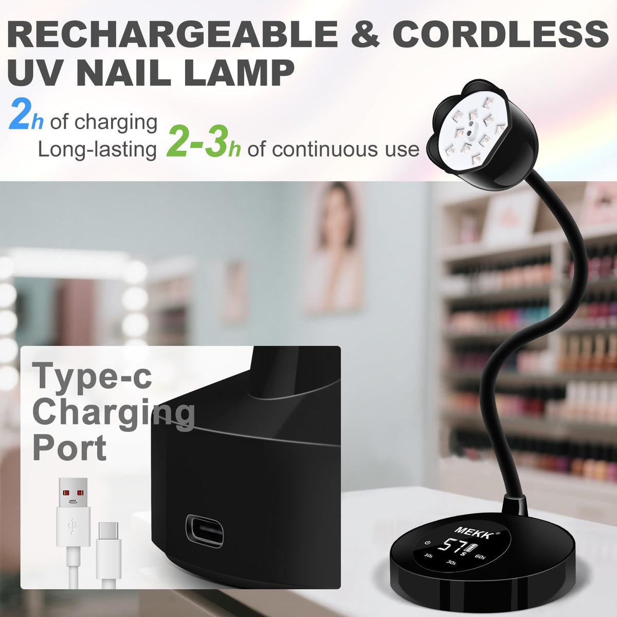 MEKK rechargeable battery allows wireless use on the go