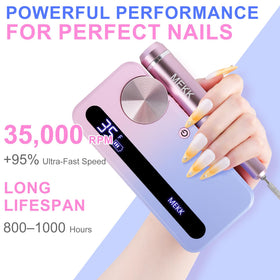 MEKK Nail Drill Kit with 12-bit set for all nail tasks.